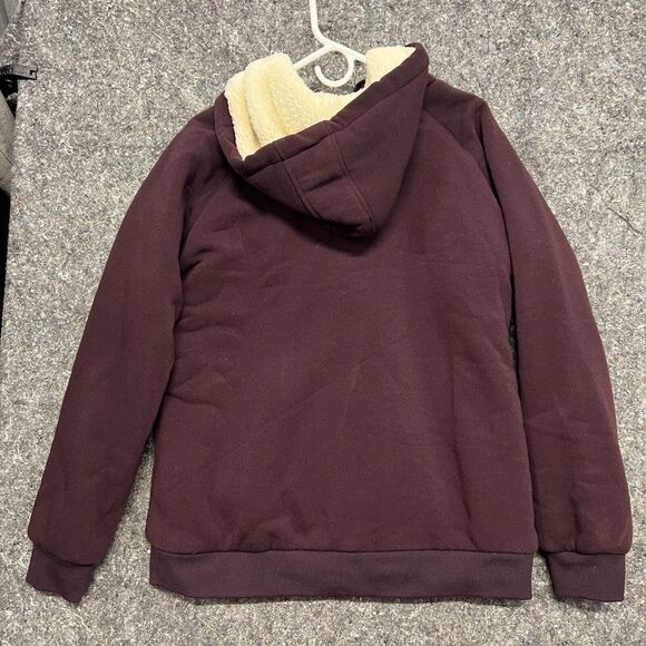 Victory Outfitters Sweater Jacket Men XL Maroon Full Zip Hooded Black Currant - Picture 10 of 10